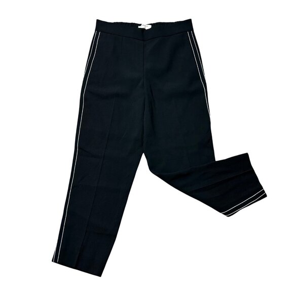 Babaton Black Slim-Fit Trousers W/ White Side Stripe Elastic Waist Womens Size S - Picture 11 of 12
